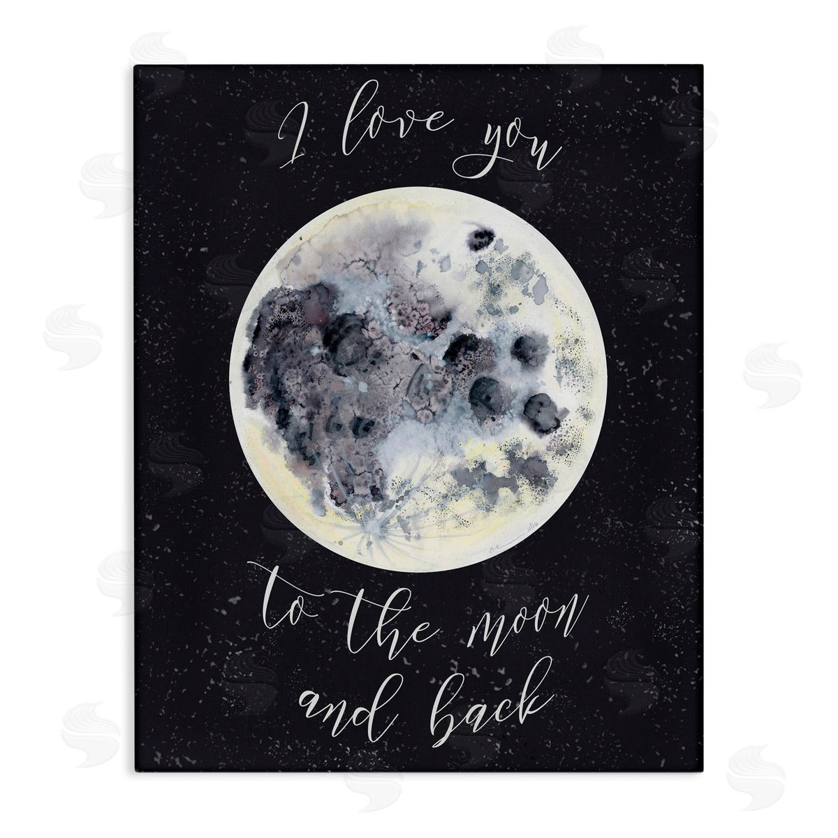 Brett Blumenthal Love You To Moon Watercolor Canvas Wall Art Print