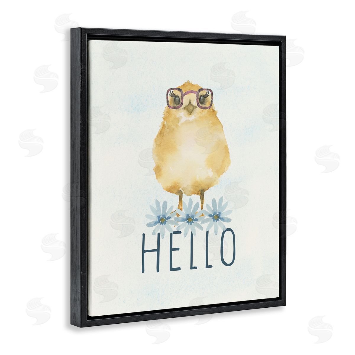 Blue Chair Blessing Hello Cute Chick Glasses Canvas Wall Art Print