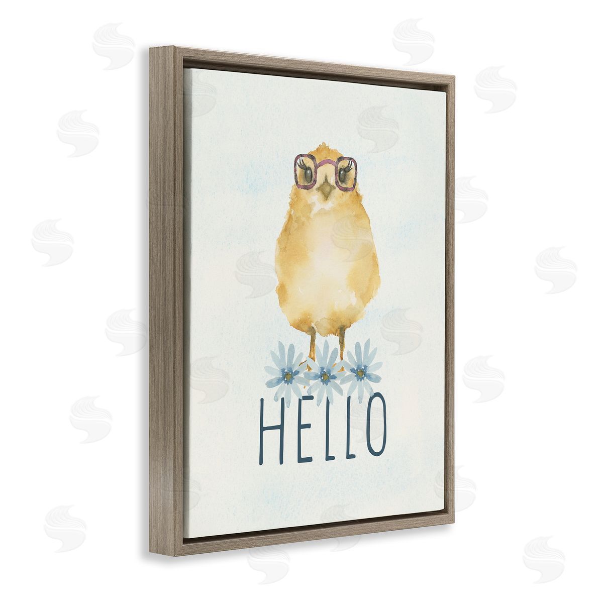 Blue Chair Blessing Hello Cute Chick Glasses Canvas Wall Art Print