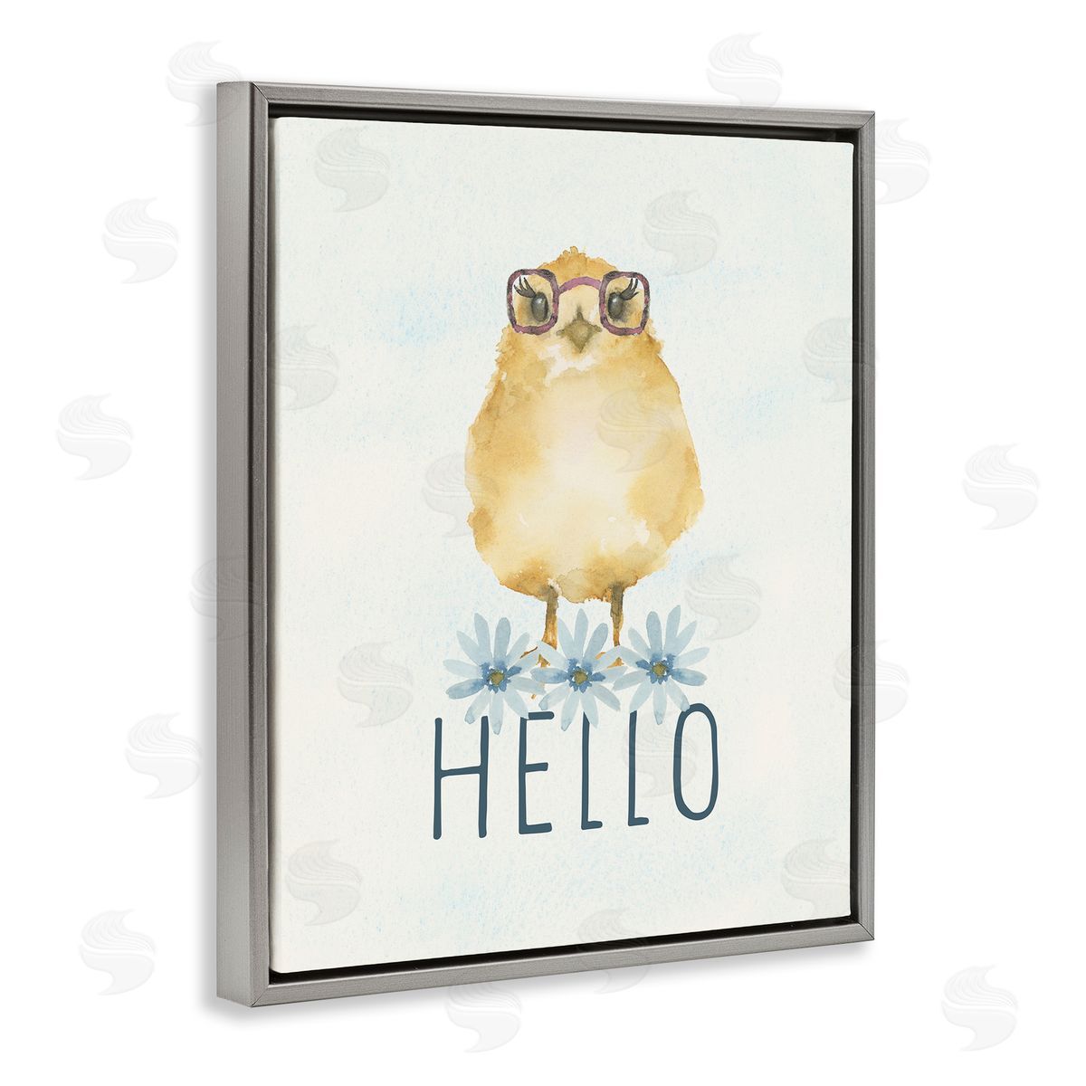 Blue Chair Blessing Hello Cute Chick Glasses Canvas Wall Art Print