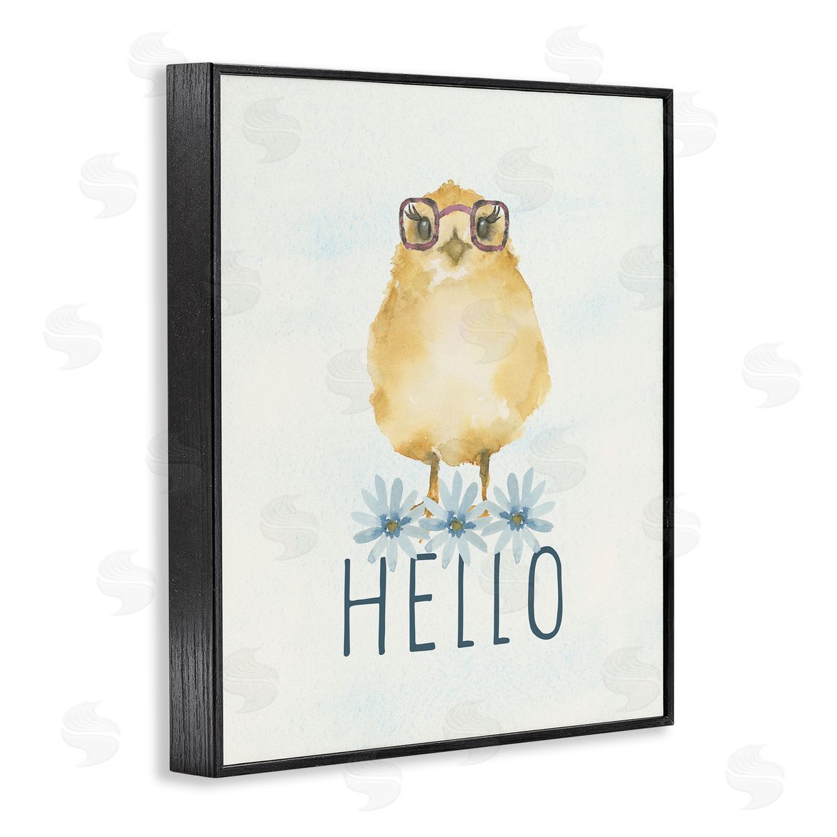 Blue Chair Blessing Hello Cute Chick Glasses Canvas Wall Art Print