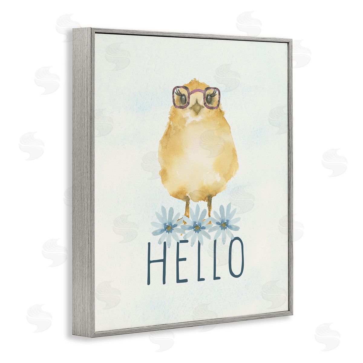 Blue Chair Blessing Hello Cute Chick Glasses Canvas Wall Art Print