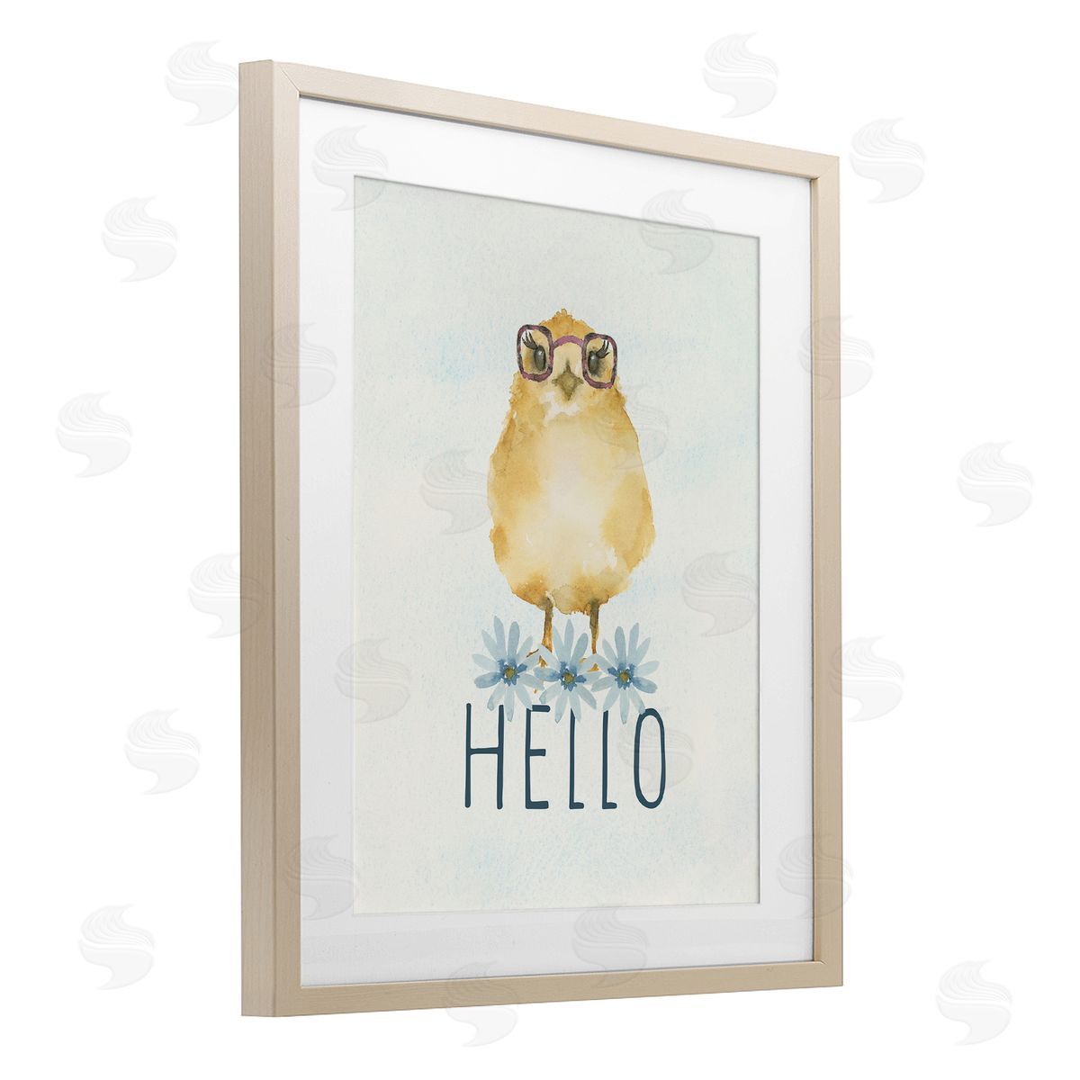 Blue Chair Blessing Hello Cute Chick Glasses Canvas Wall Art Print