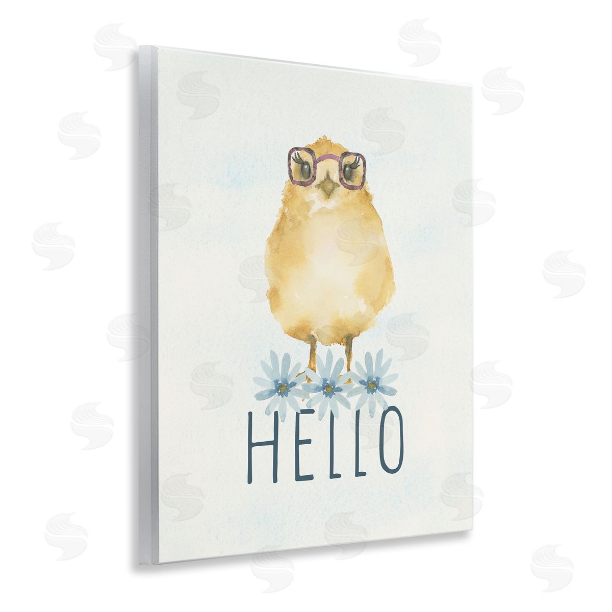 Blue Chair Blessing Hello Cute Chick Glasses Canvas Wall Art Print