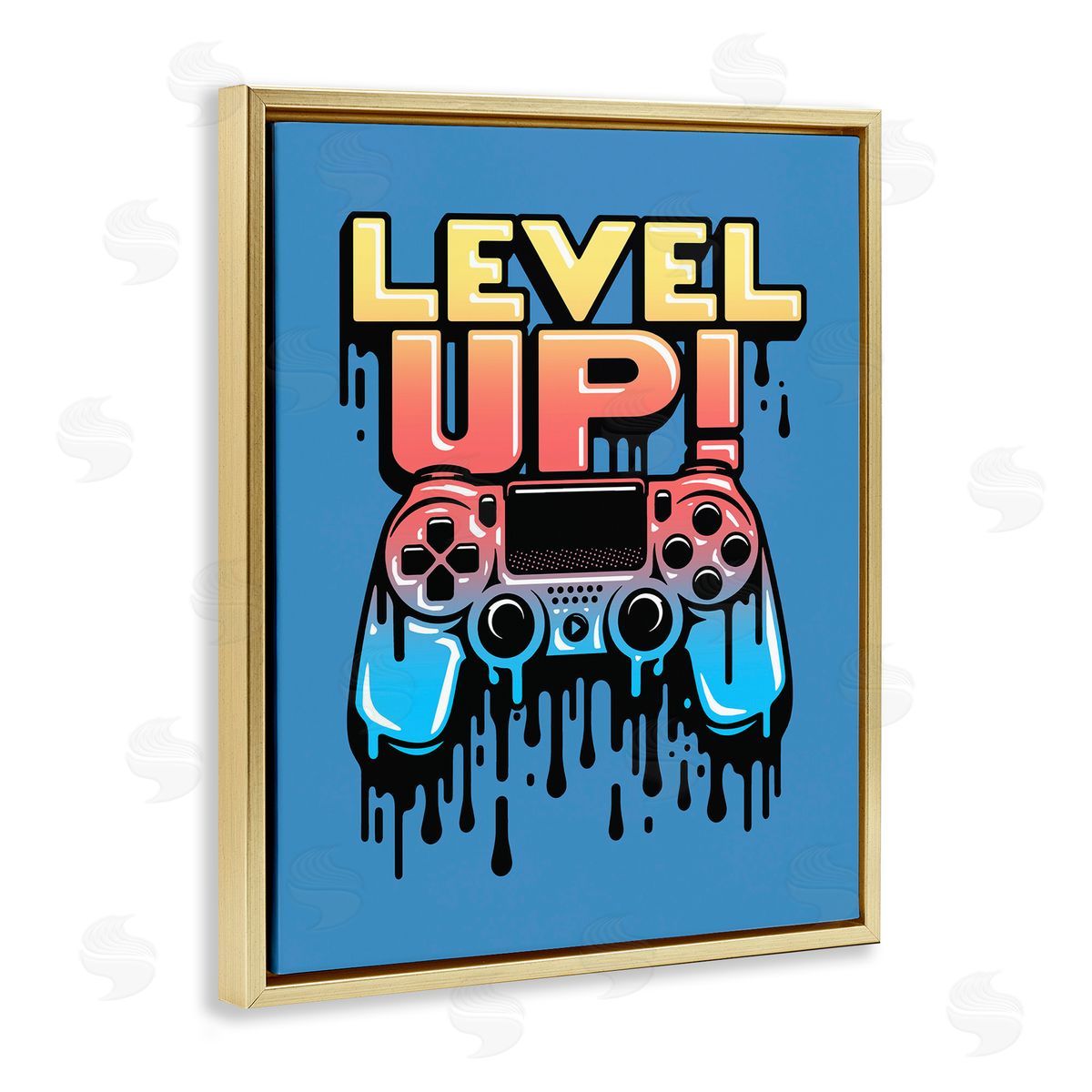 Jedco Brands, Inc. Retro Level Up Dripping Controller Canvas Wall Art Print