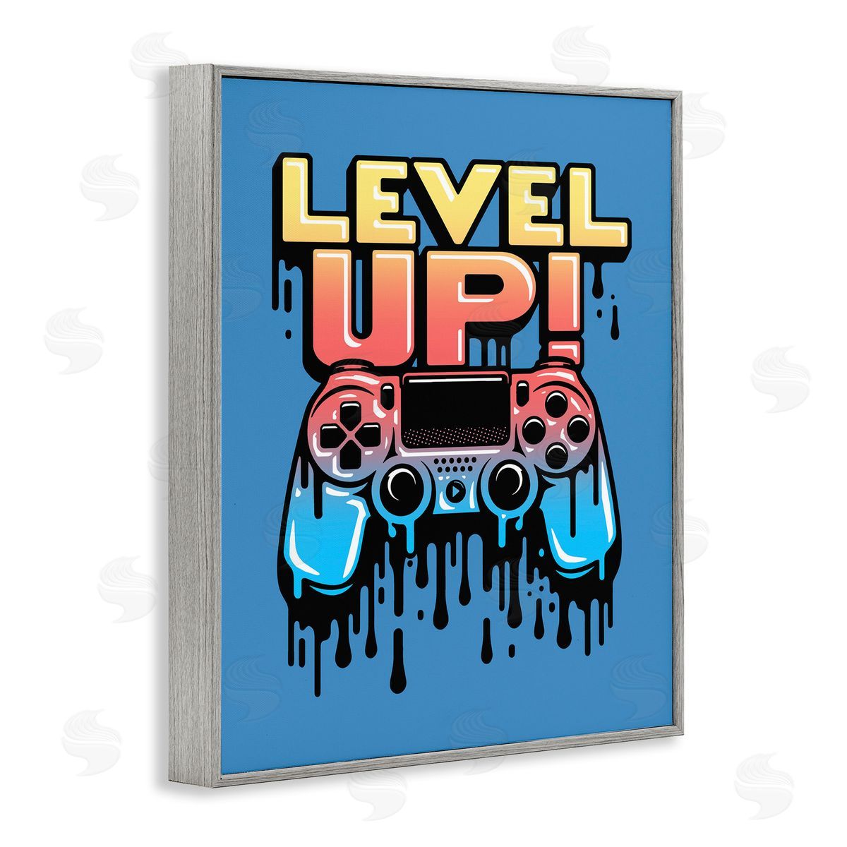 Jedco Brands, Inc. Retro Level Up Dripping Controller Canvas Wall Art Print