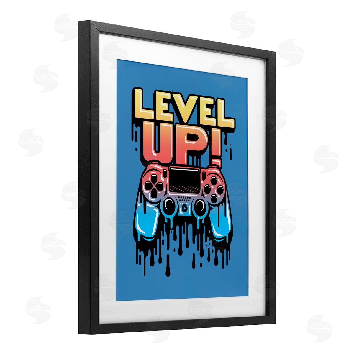 Jedco Brands, Inc. Retro Level Up Dripping Controller Canvas Wall Art Print