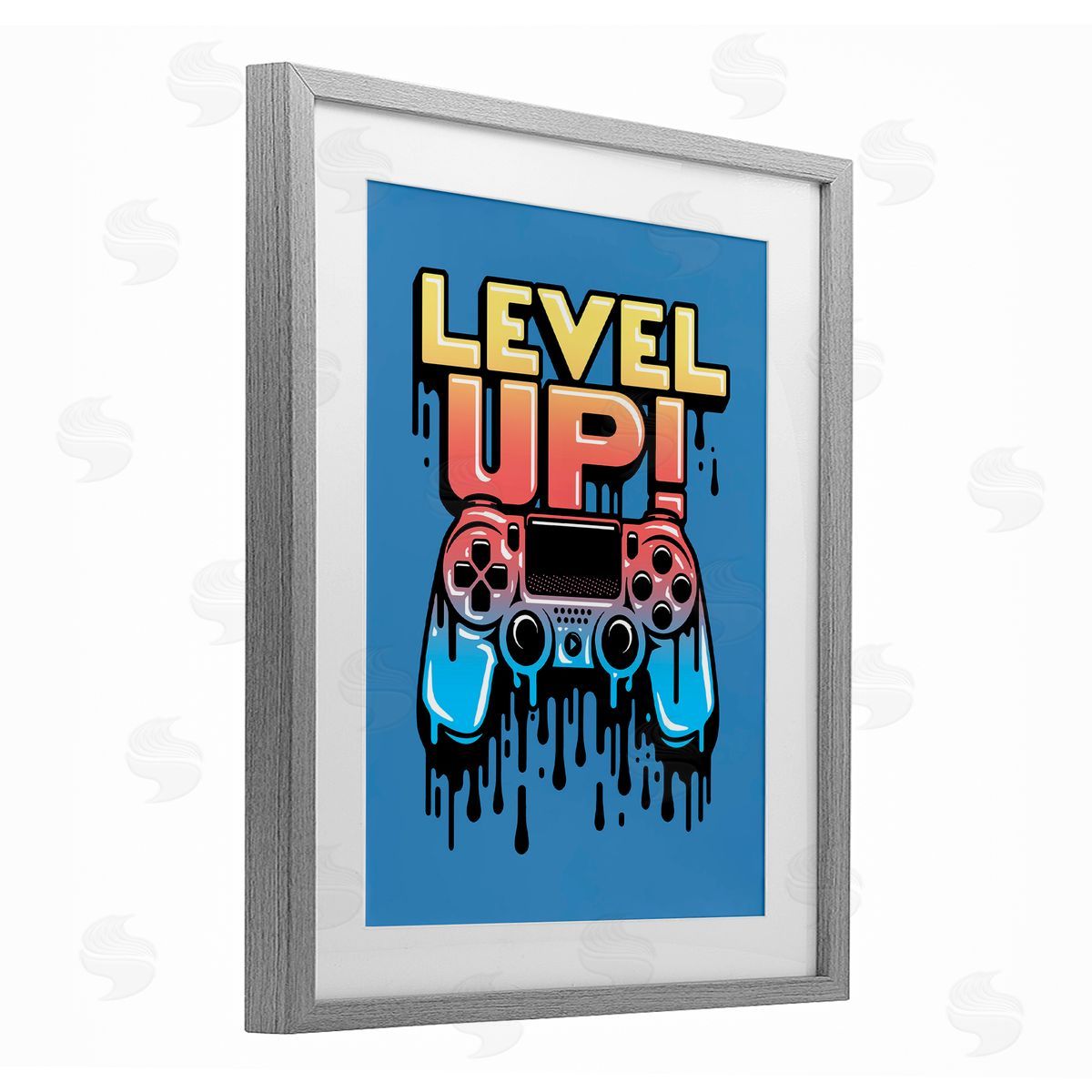 Jedco Brands, Inc. Retro Level Up Dripping Controller Canvas Wall Art Print