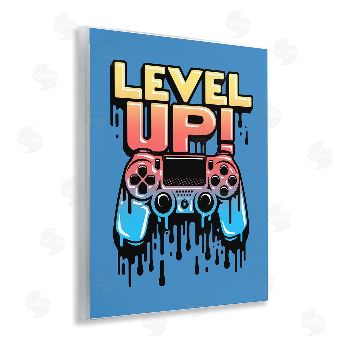 Jedco Brands, Inc. Retro Level Up Dripping Controller Canvas Wall Art Print