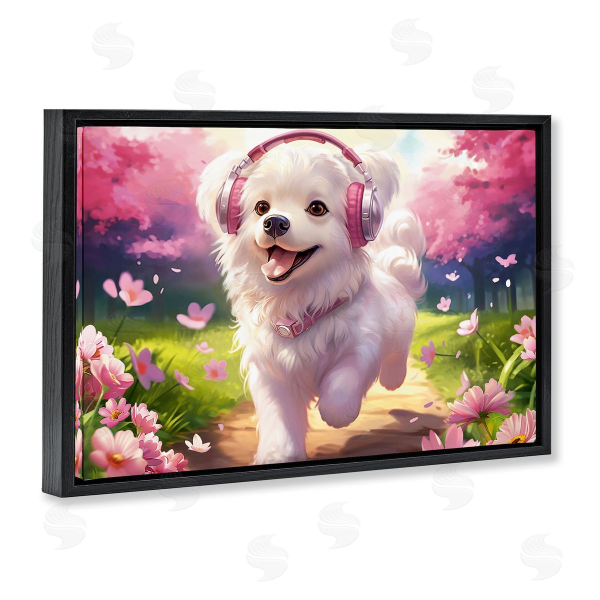 Image World Happy Puppy On A Walk Canvas Wall Art Print