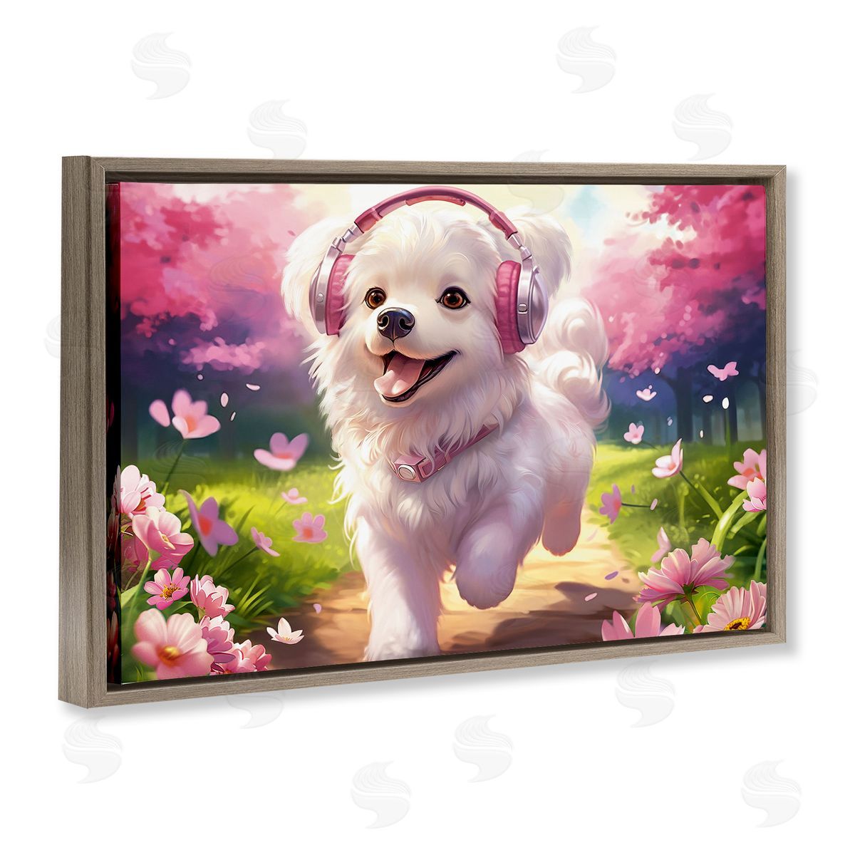 Image World Happy Puppy On A Walk Canvas Wall Art Print