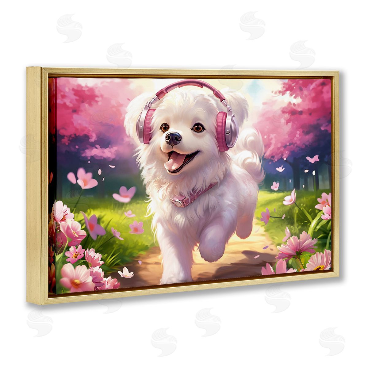 Image World Happy Puppy On A Walk Canvas Wall Art Print