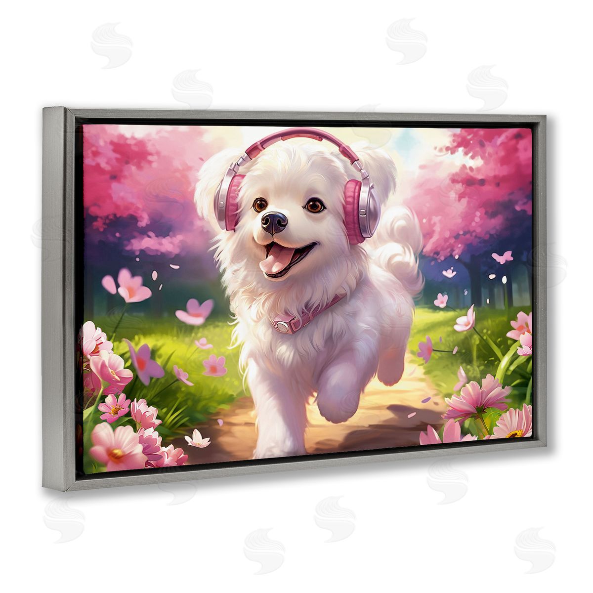 Image World Happy Puppy On A Walk Canvas Wall Art Print