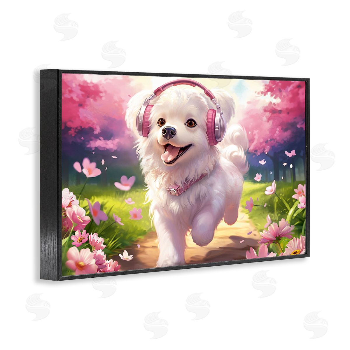 Image World Happy Puppy On A Walk Canvas Wall Art Print