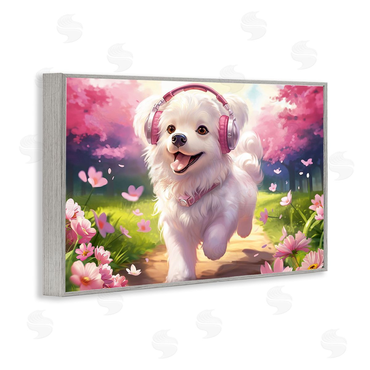 Image World Happy Puppy On A Walk Canvas Wall Art Print
