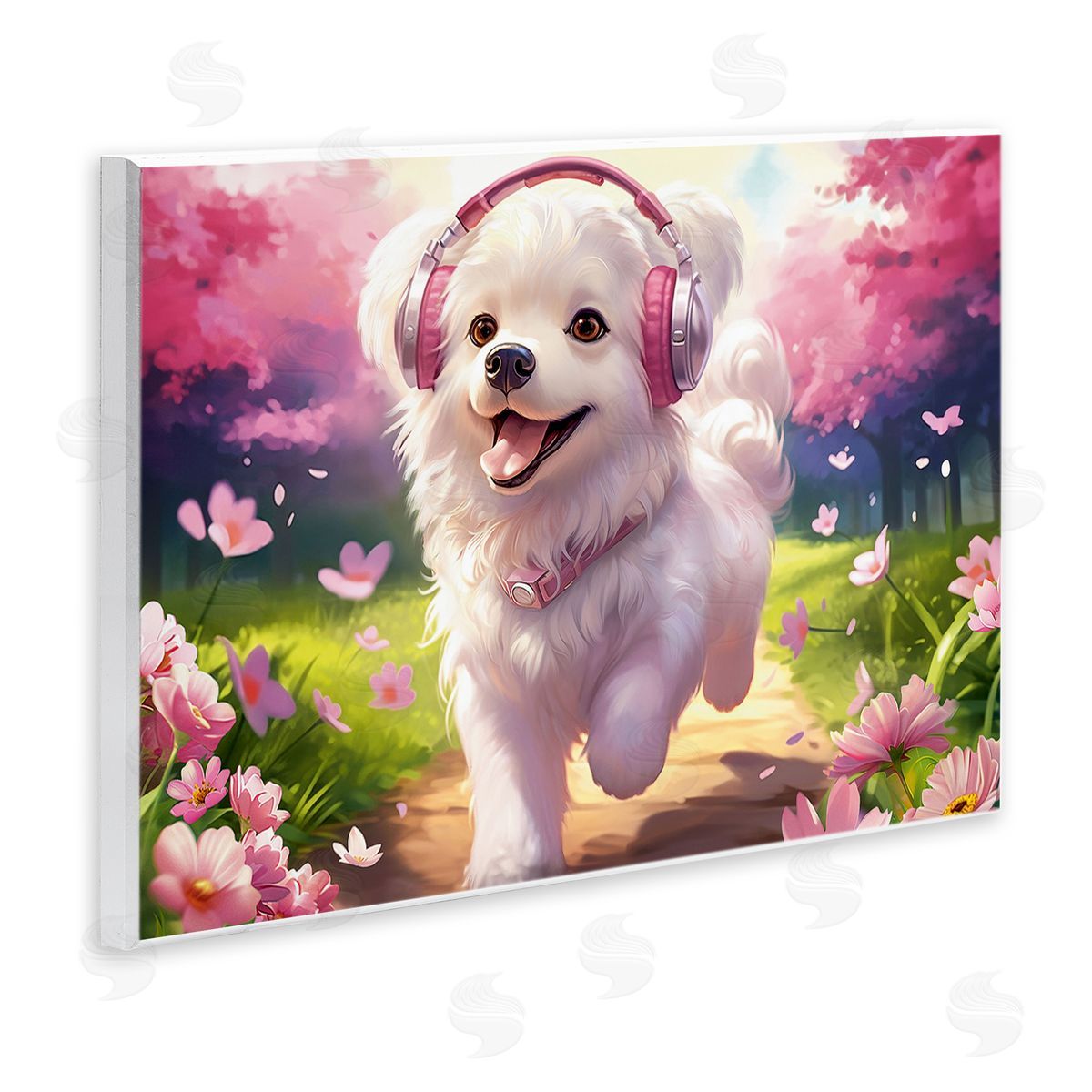Image World Happy Puppy On A Walk Canvas Wall Art Print