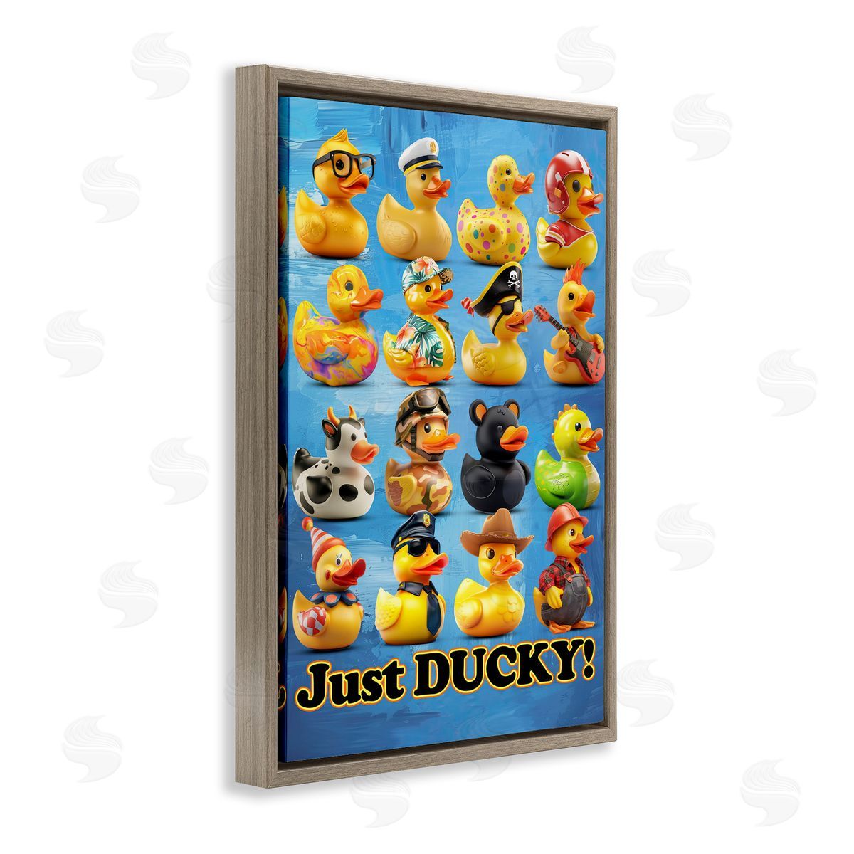 Jim Baldwin Just Ducky on Blue Canvas Wall Art Print