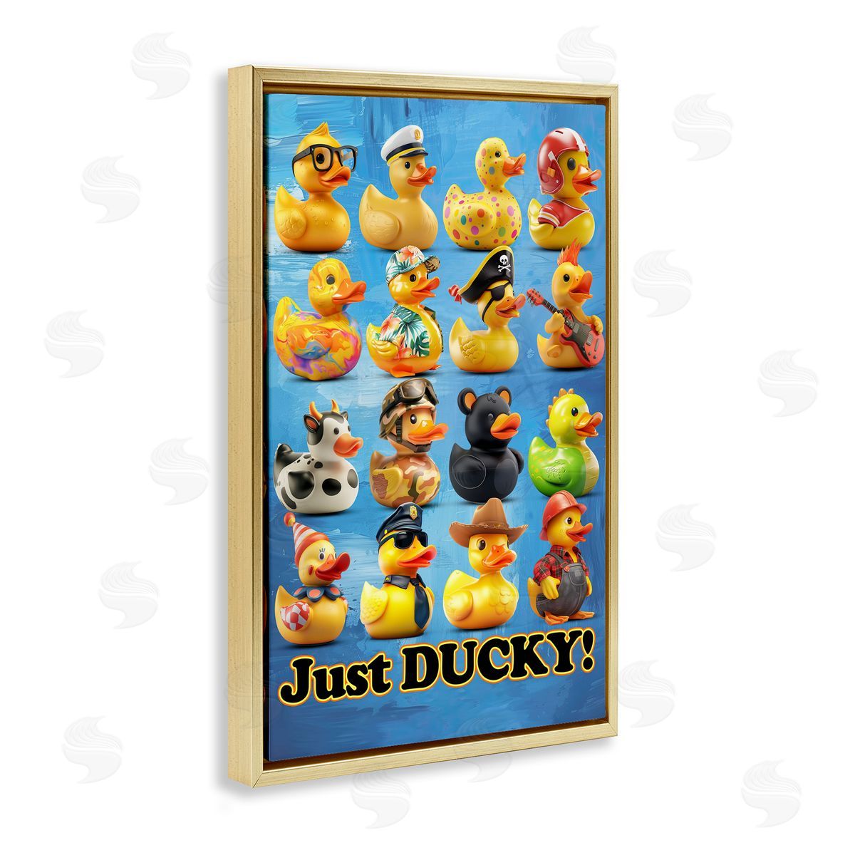 Jim Baldwin Just Ducky on Blue Canvas Wall Art Print