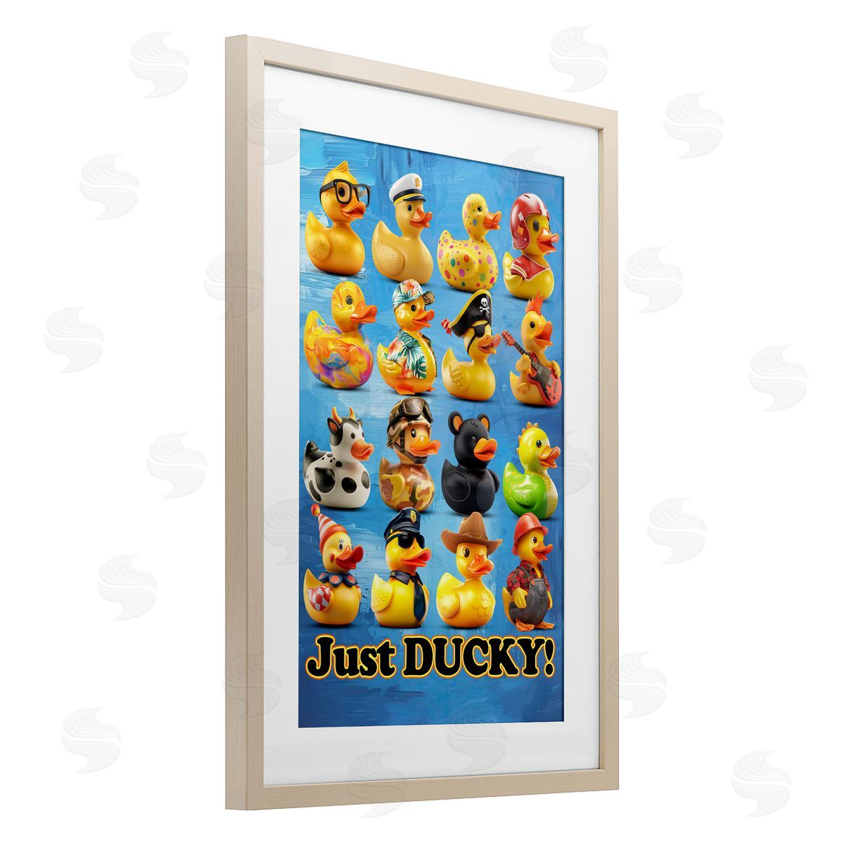 Jim Baldwin Just Ducky on Blue Canvas Wall Art Print