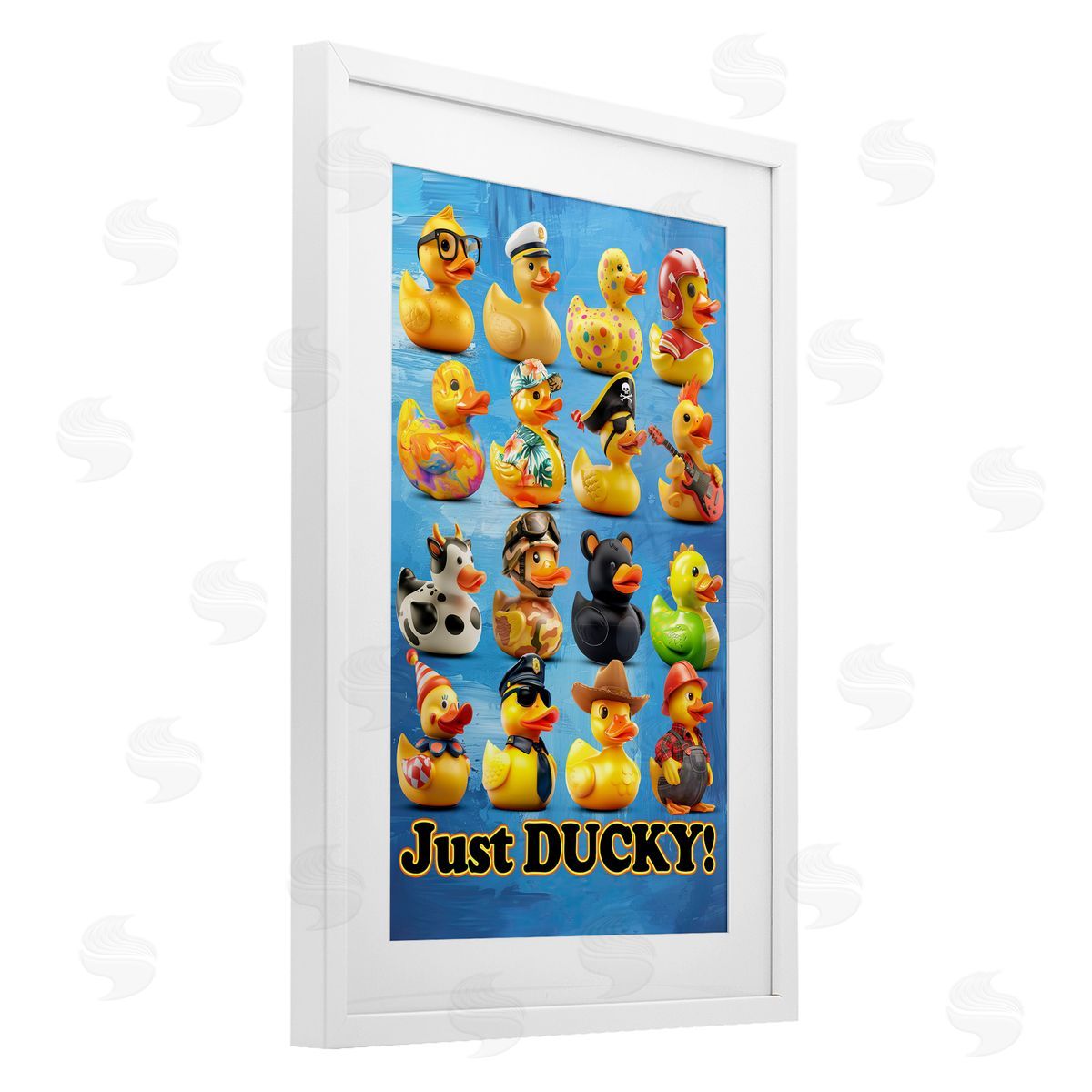 Jim Baldwin Just Ducky on Blue Canvas Wall Art Print
