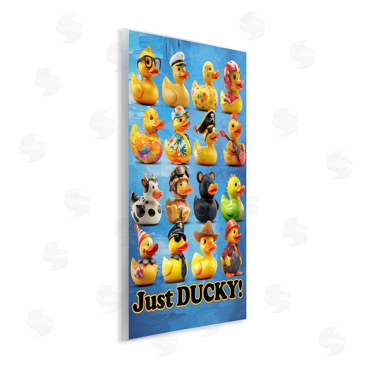 Jim Baldwin Just Ducky on Blue Canvas Wall Art Print