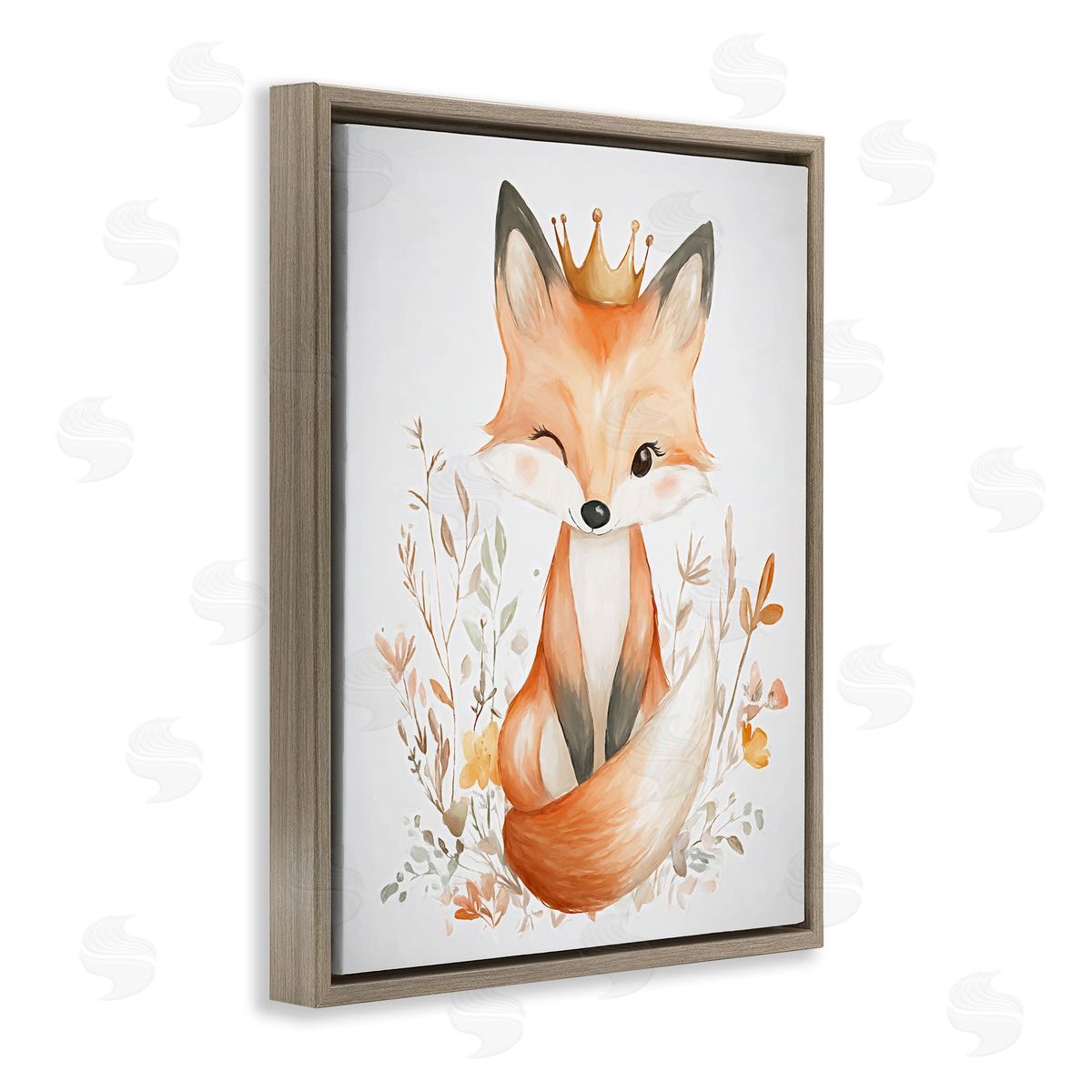 Ramona Murdock Crowned Baby Fox Canvas Wall Art Print