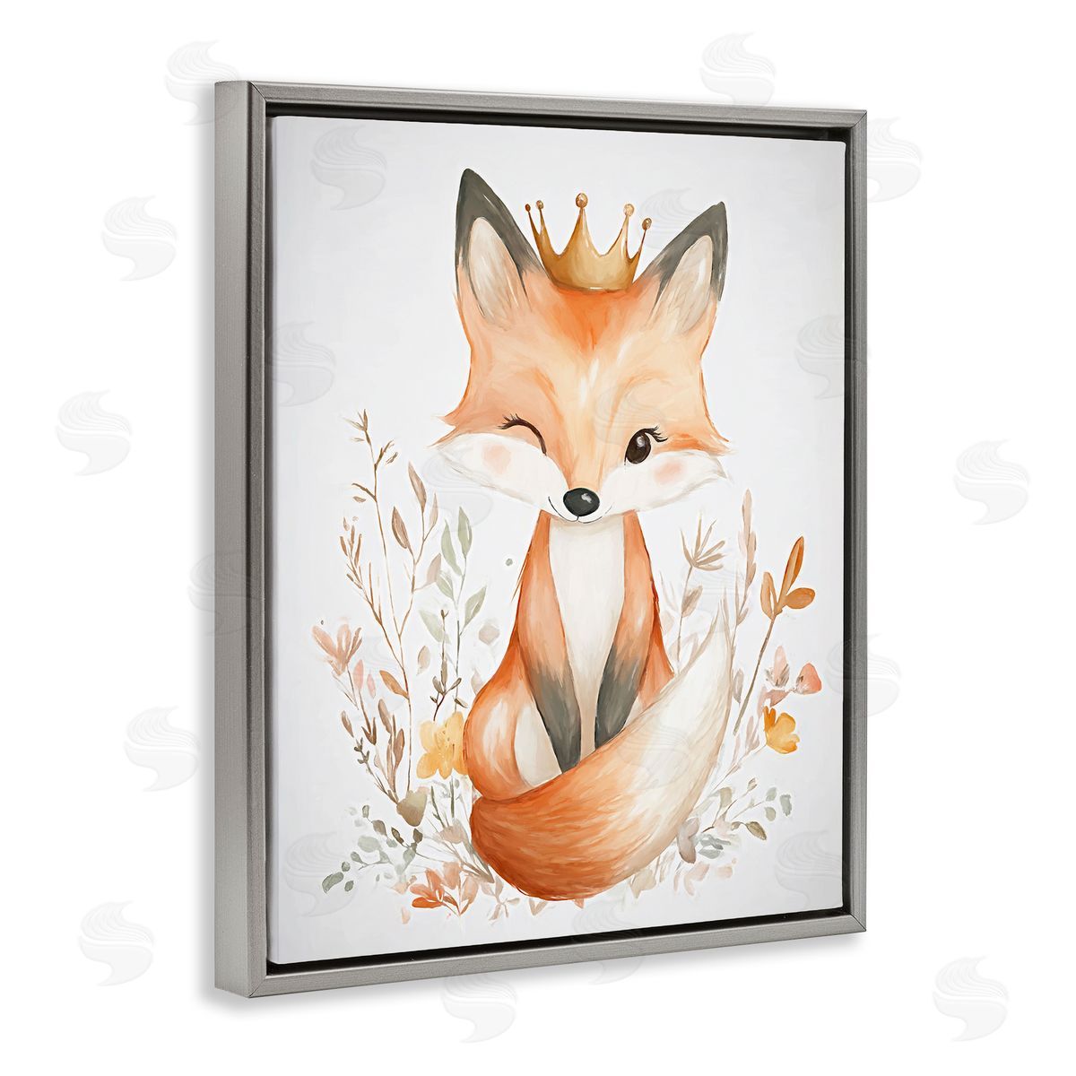 Ramona Murdock Crowned Baby Fox Canvas Wall Art Print