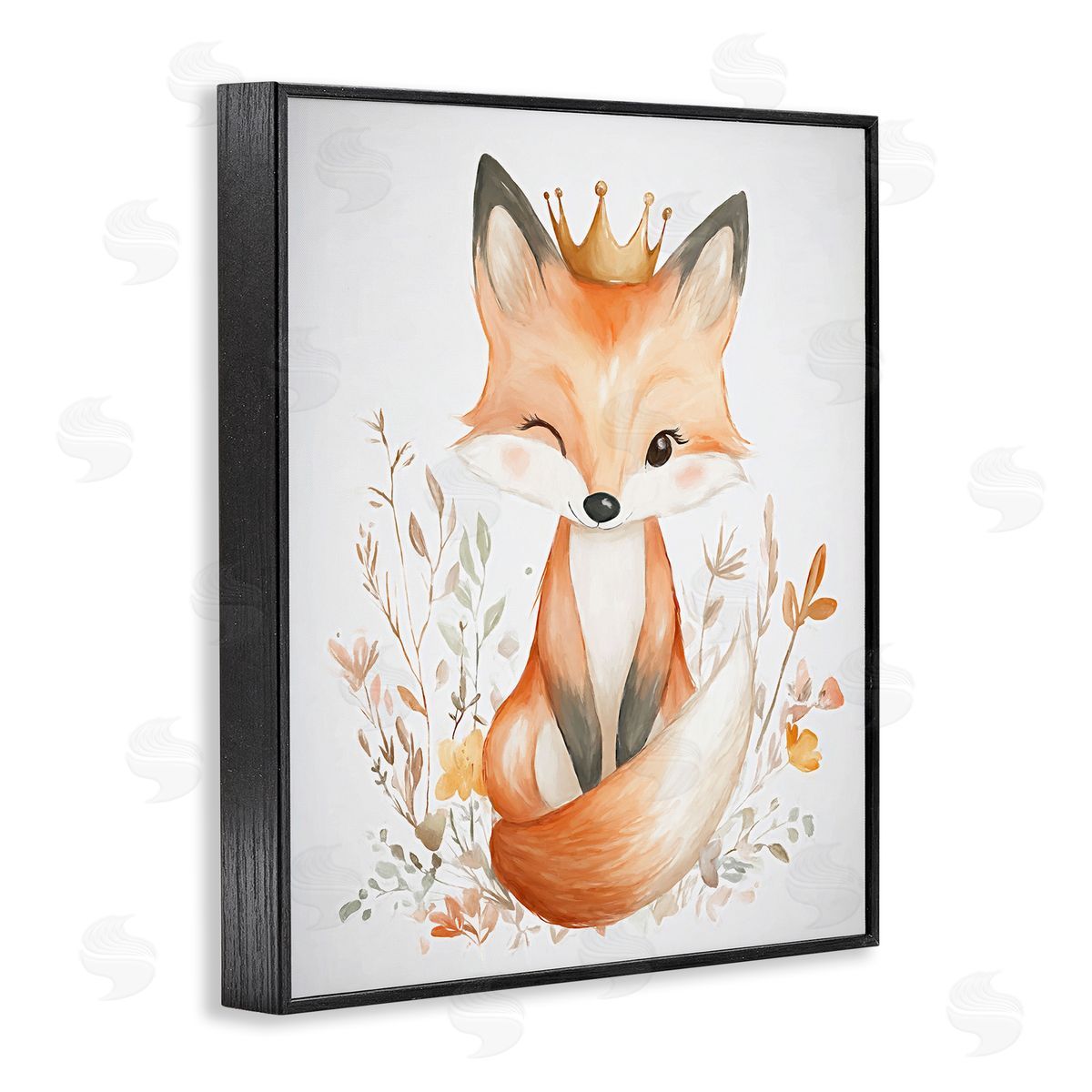 Ramona Murdock Crowned Baby Fox Canvas Wall Art Print