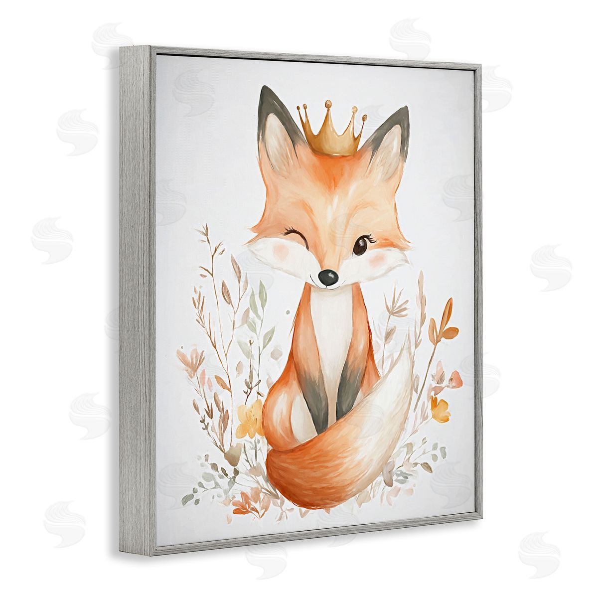 Ramona Murdock Crowned Baby Fox Canvas Wall Art Print