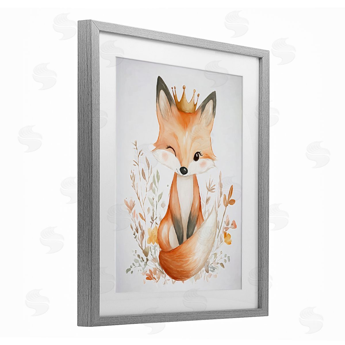 Ramona Murdock Crowned Baby Fox Canvas Wall Art Print