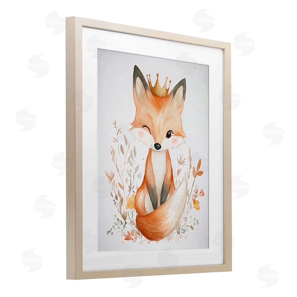 Ramona Murdock Crowned Baby Fox Canvas Wall Art Print