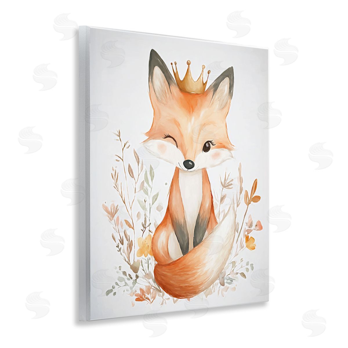 Ramona Murdock Crowned Baby Fox Canvas Wall Art Print