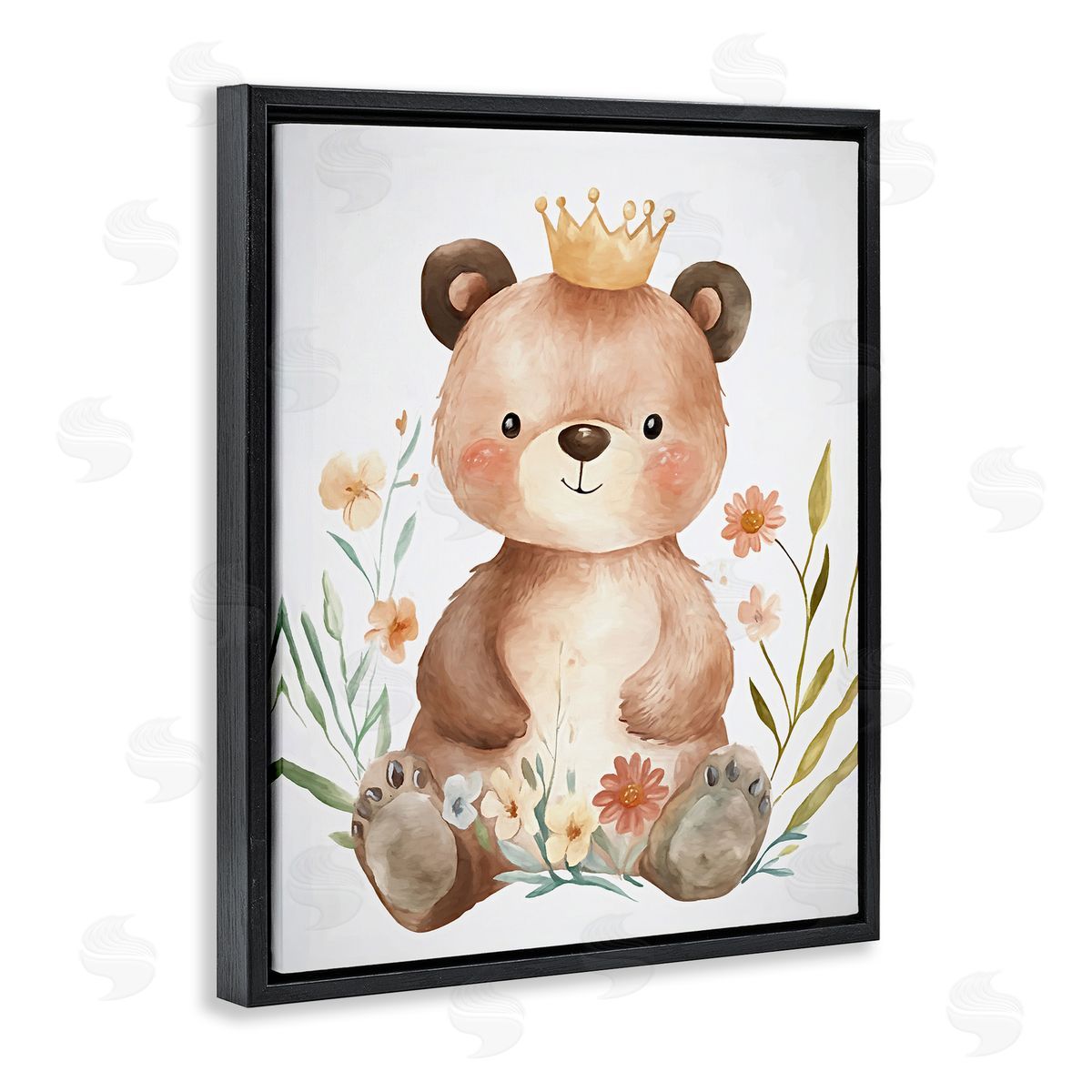 Ramona Murdock Whimsical Crowned Baby Bear Canvas Wall Art Print