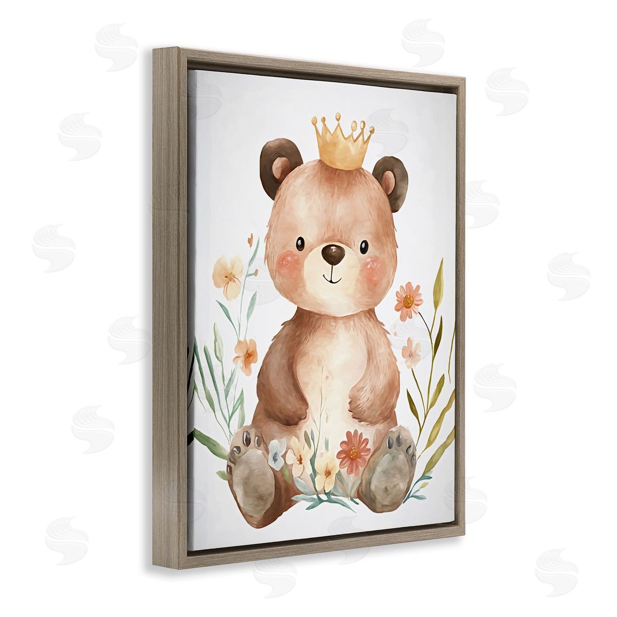 Ramona Murdock Whimsical Crowned Baby Bear Canvas Wall Art Print