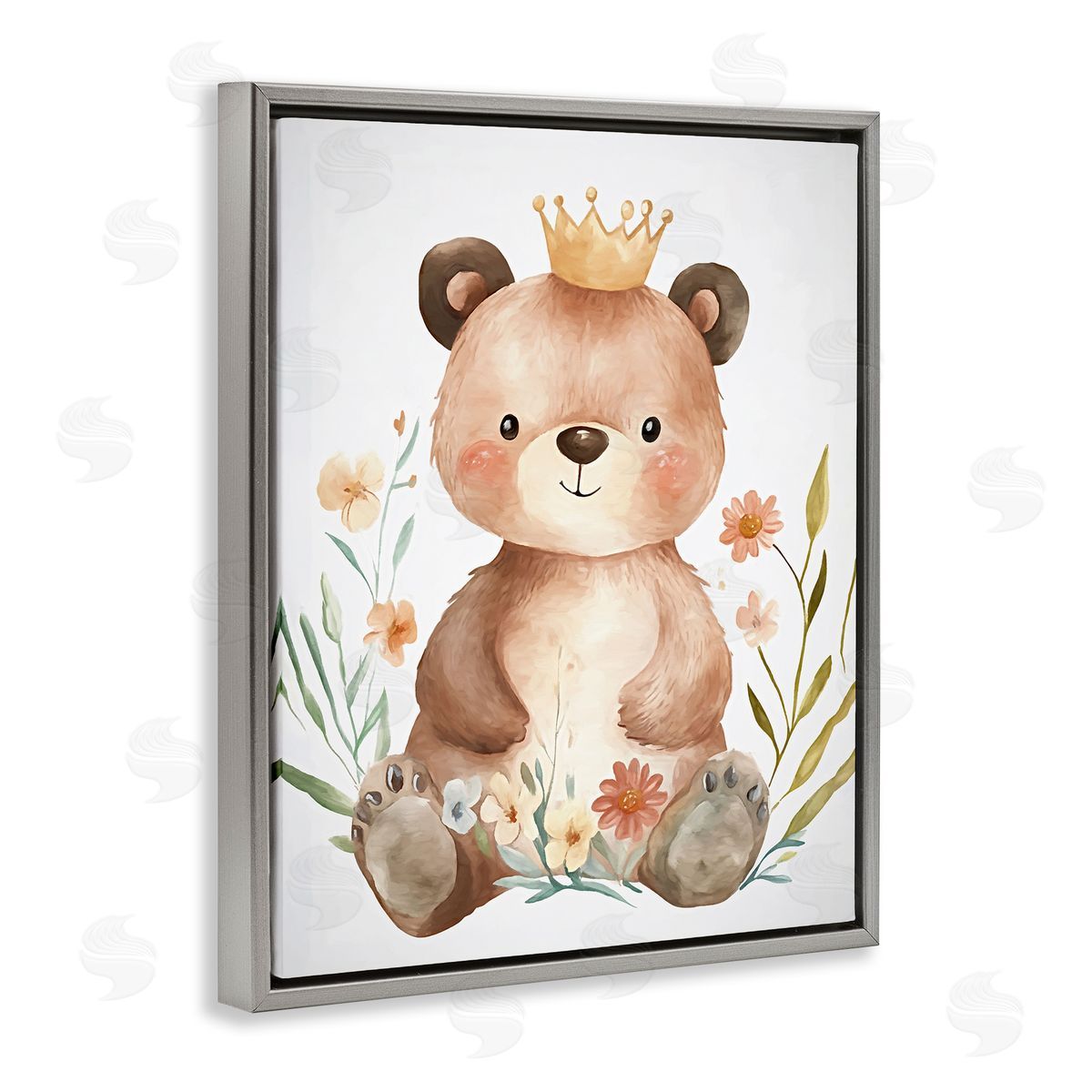 Ramona Murdock Whimsical Crowned Baby Bear Canvas Wall Art Print