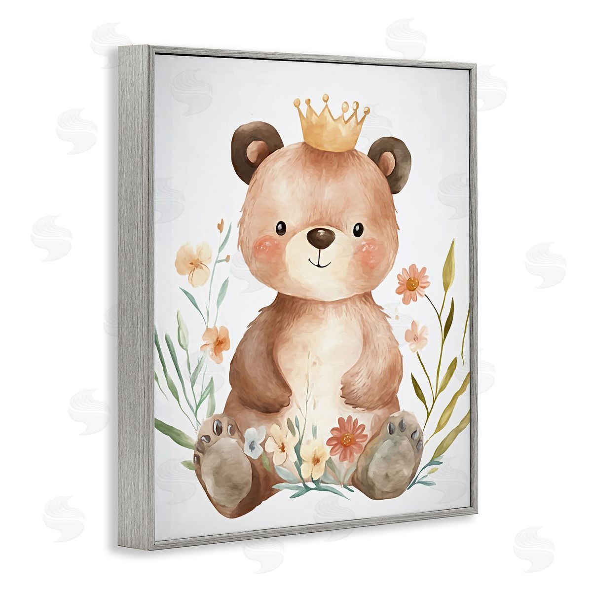 Ramona Murdock Whimsical Crowned Baby Bear Canvas Wall Art Print