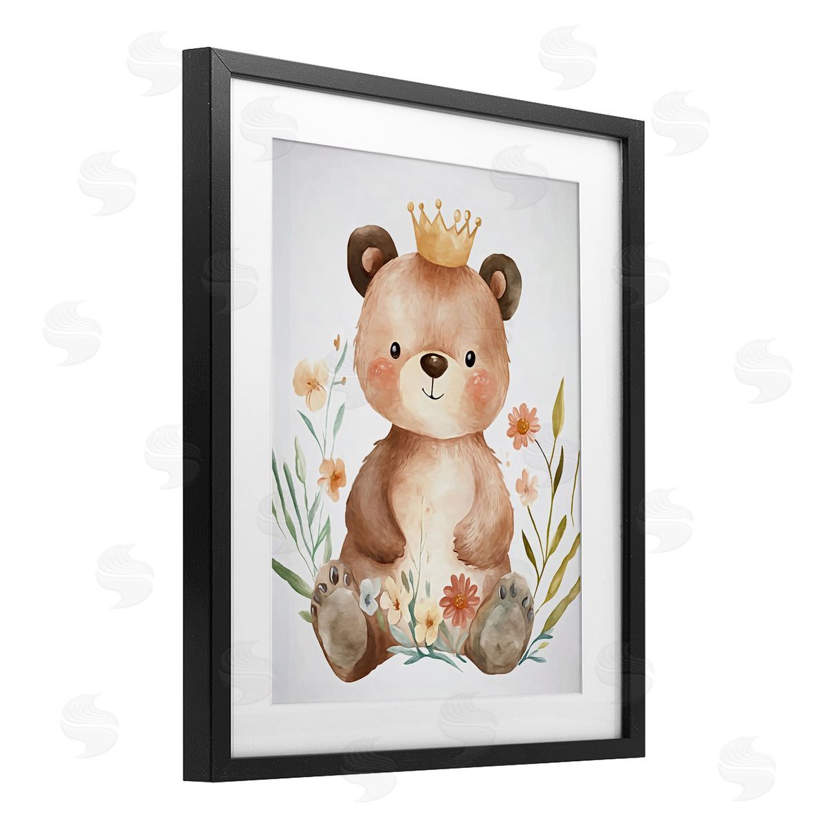 Ramona Murdock Whimsical Crowned Baby Bear Canvas Wall Art Print