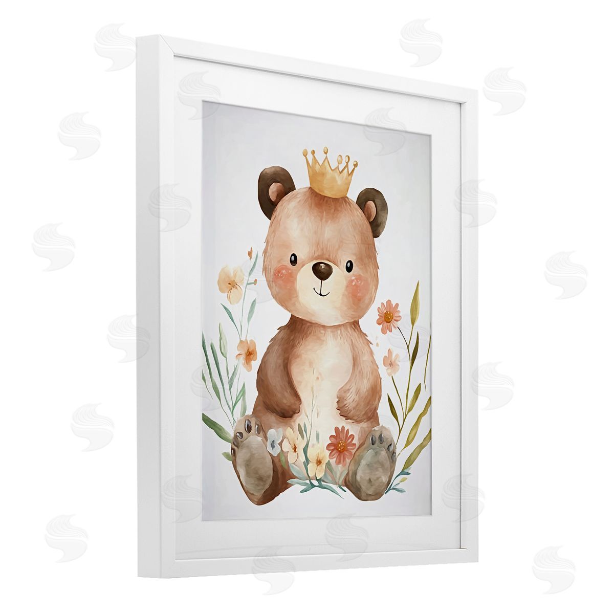 Ramona Murdock Whimsical Crowned Baby Bear Canvas Wall Art Print