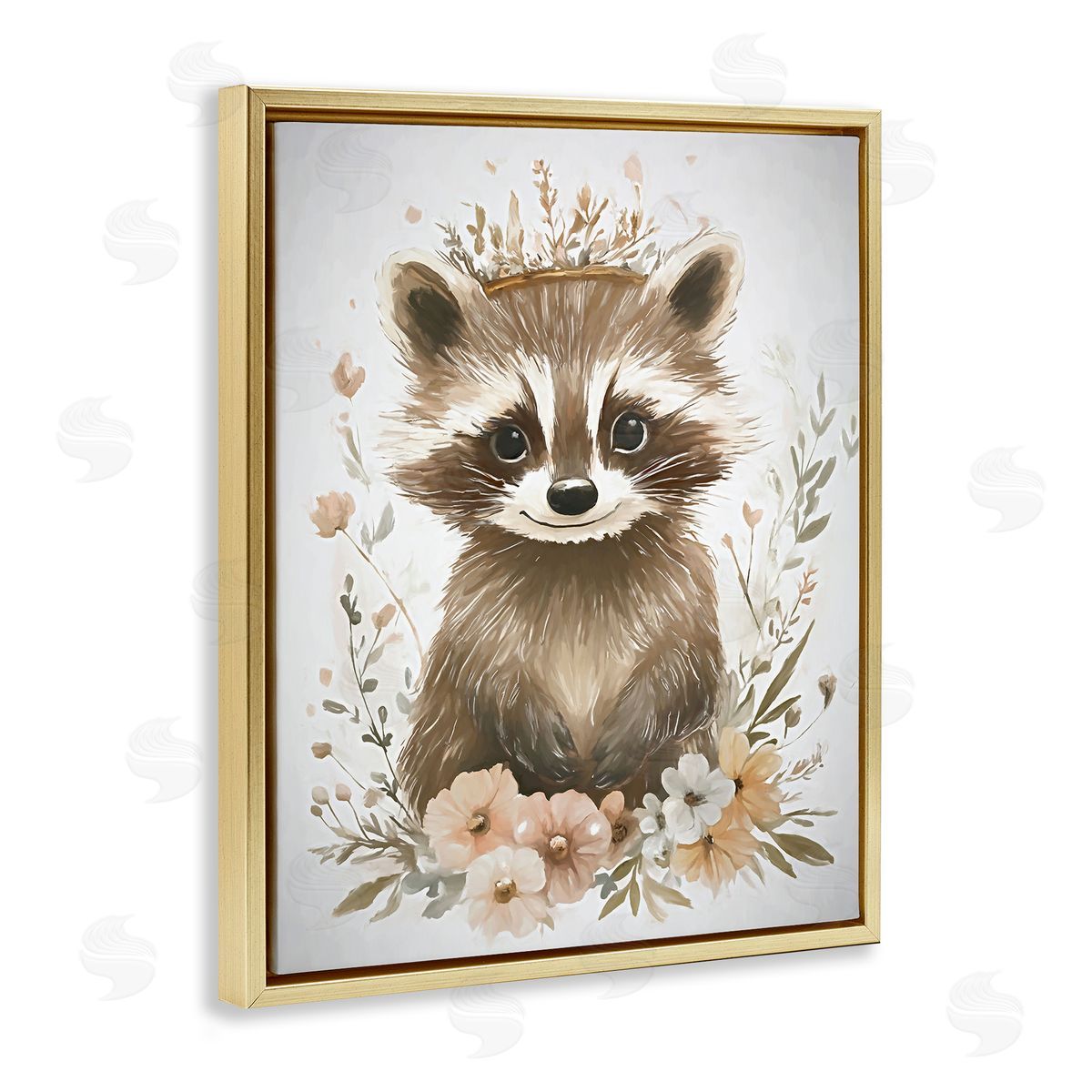 Ramona Murdock Whimsical Crowned Raccoon Canvas Wall Art Print