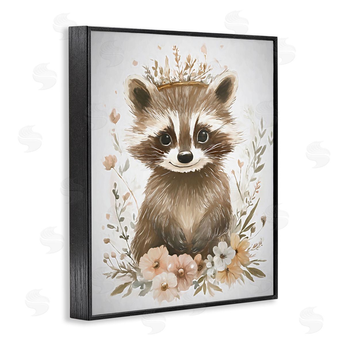 Ramona Murdock Whimsical Crowned Raccoon Canvas Wall Art Print