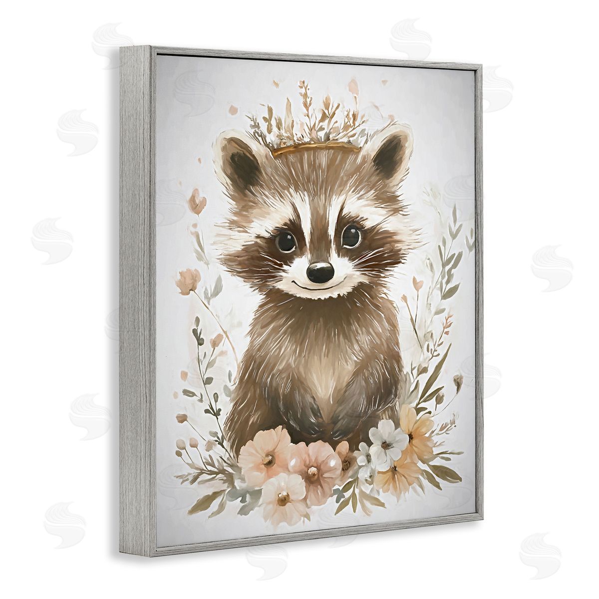 Ramona Murdock Whimsical Crowned Raccoon Canvas Wall Art Print