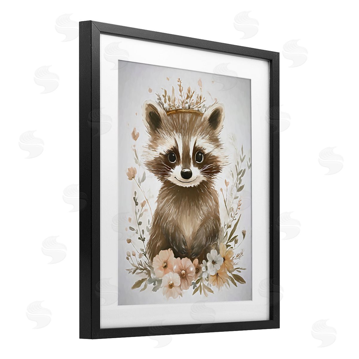 Ramona Murdock Whimsical Crowned Raccoon Canvas Wall Art Print