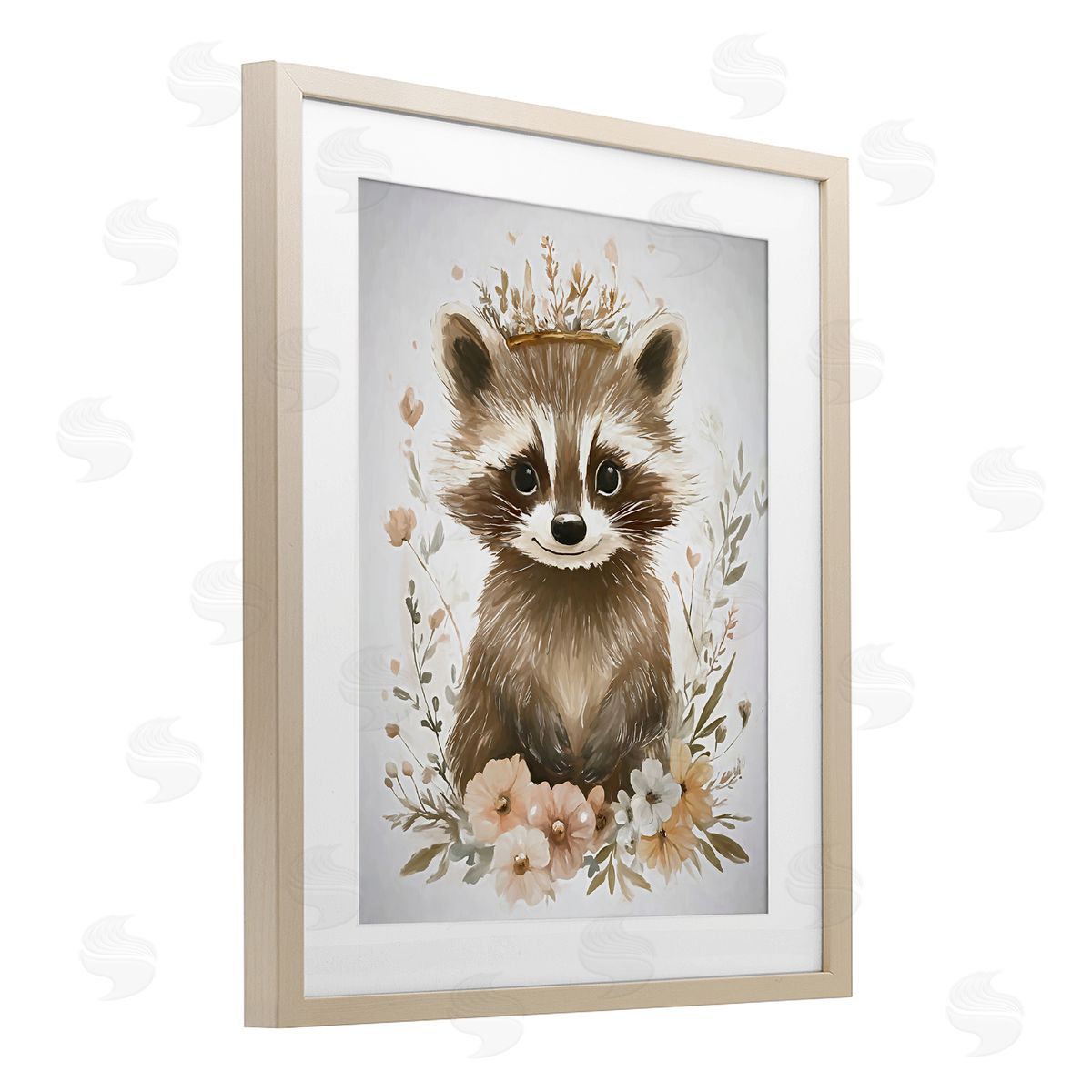 Ramona Murdock Whimsical Crowned Raccoon Canvas Wall Art Print