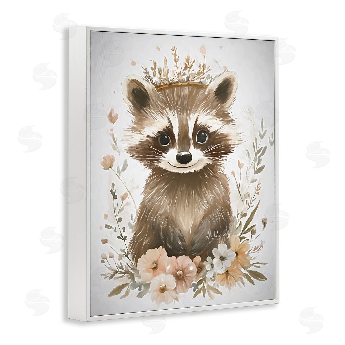 Ramona Murdock Whimsical Crowned Raccoon Canvas Wall Art Print