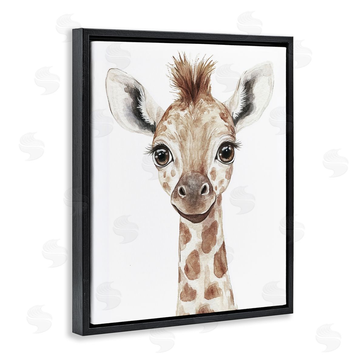Ramona Murdock Baby Giraffe Big Smile Canvas Wall Art Print