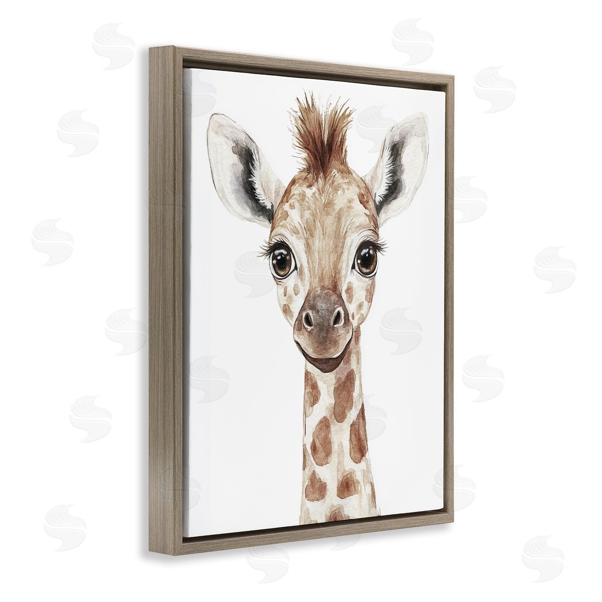 Ramona Murdock Baby Giraffe Big Smile Canvas Wall Art Print