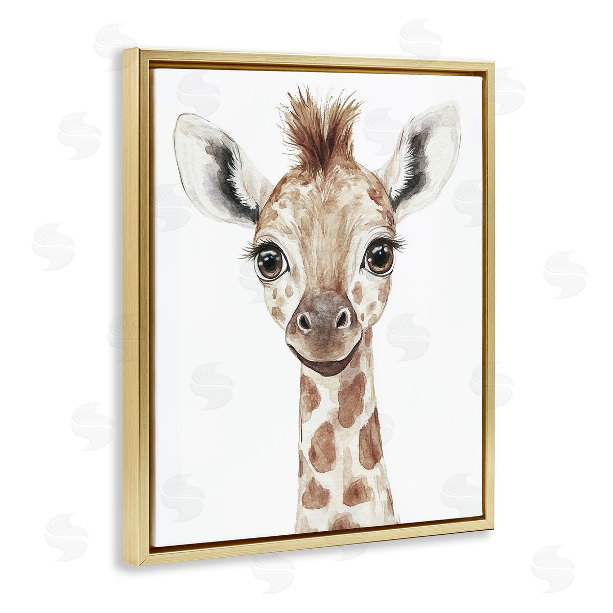 Ramona Murdock Baby Giraffe Big Smile Canvas Wall Art Print