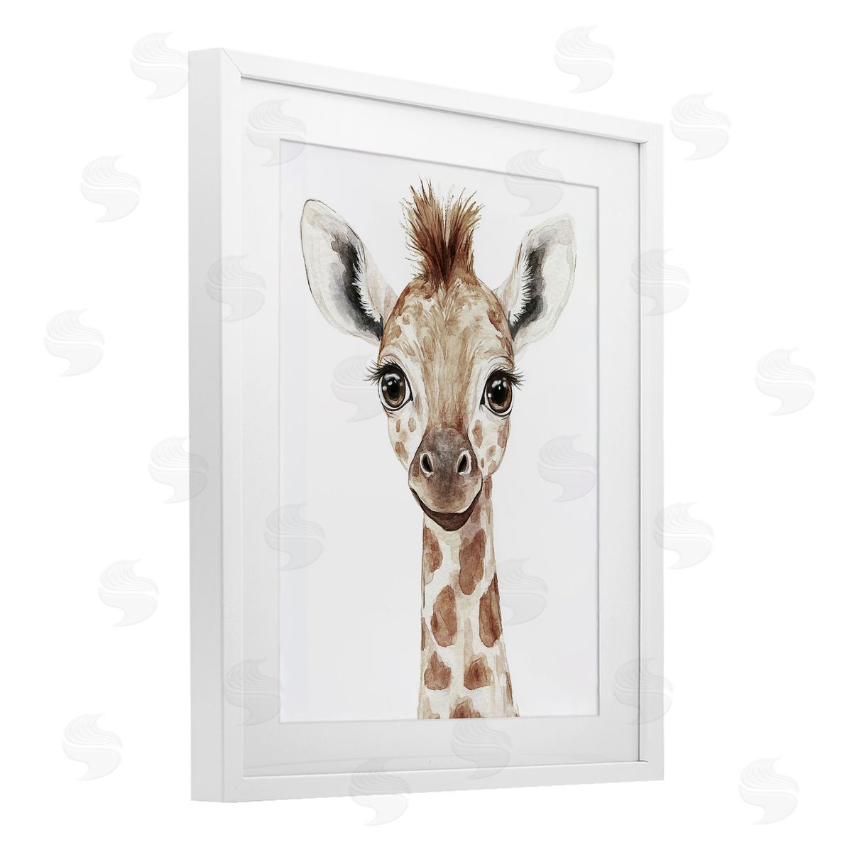 Ramona Murdock Baby Giraffe Big Smile Canvas Wall Art Print
