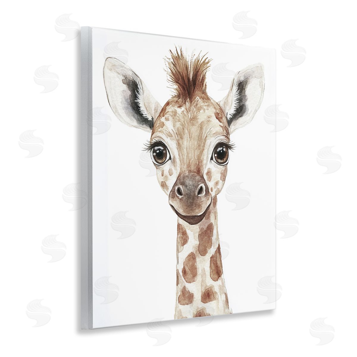 Ramona Murdock Baby Giraffe Big Smile Canvas Wall Art Print