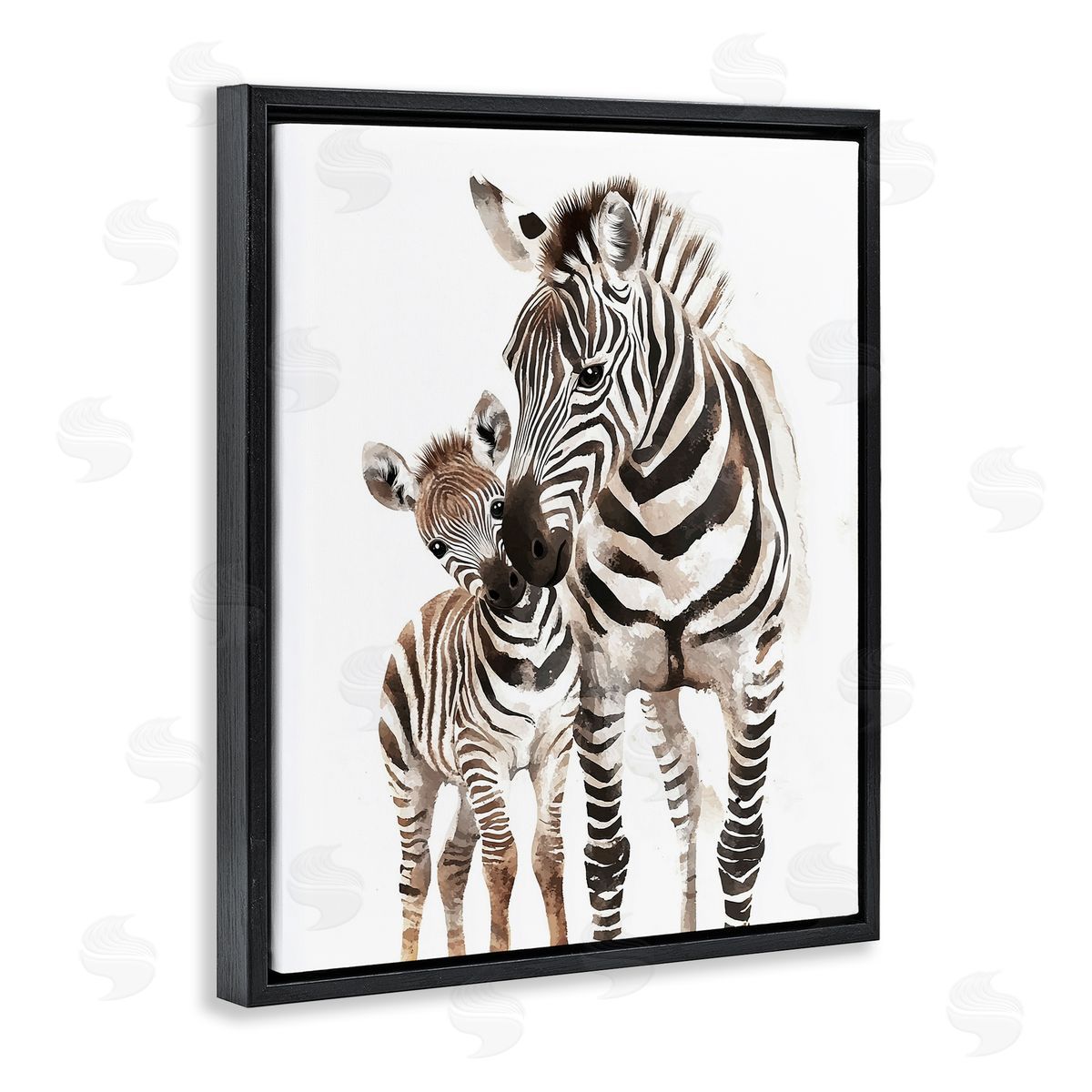 Ramona Murdock Zebra Baby with Mother Canvas Wall Art Print